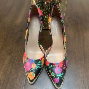 BCBGeneration Black Floral Heels